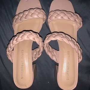 Pale pink mules